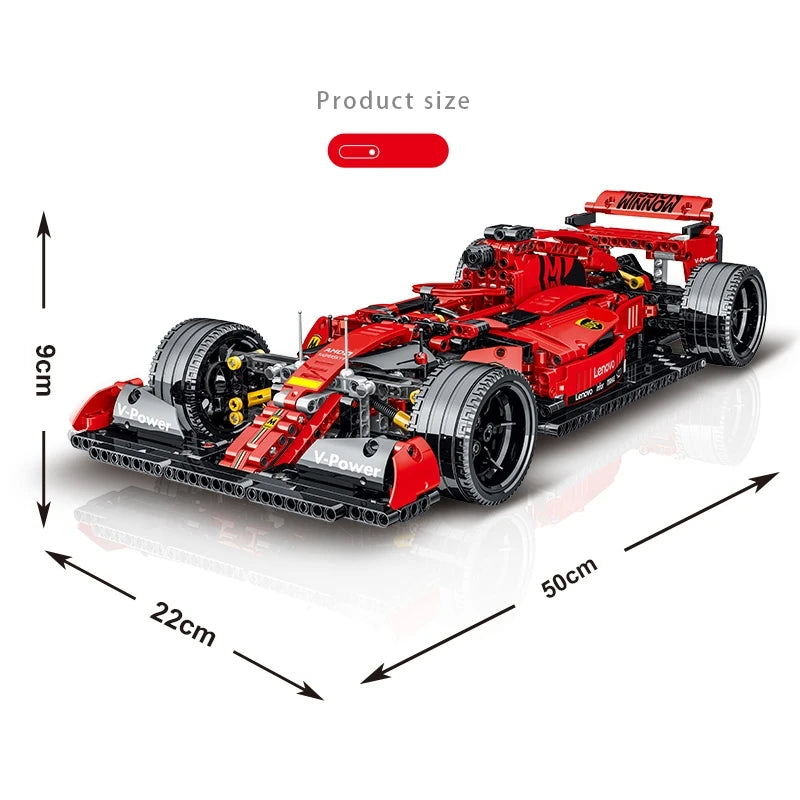 1200Pcs Super Racing Car Building Blocks Model Red Classic Sports Creative 3D Desktop Decor Christmas Holiday Gift Adults Kids