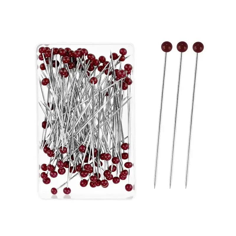 100Pcs/Box 38mm Sewing Pins Glass Head Dressmaking Pins Quilting Pins Pearl Heads For DIY Embroidery Sewing Positioning Tools