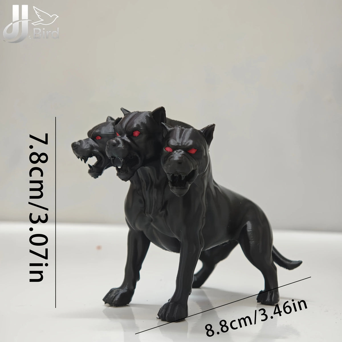 1Pcs Gothic three-headed dog statue ornaments, scary black design, Halloween Thanksgiving decorations, indoor/outdoor decoration