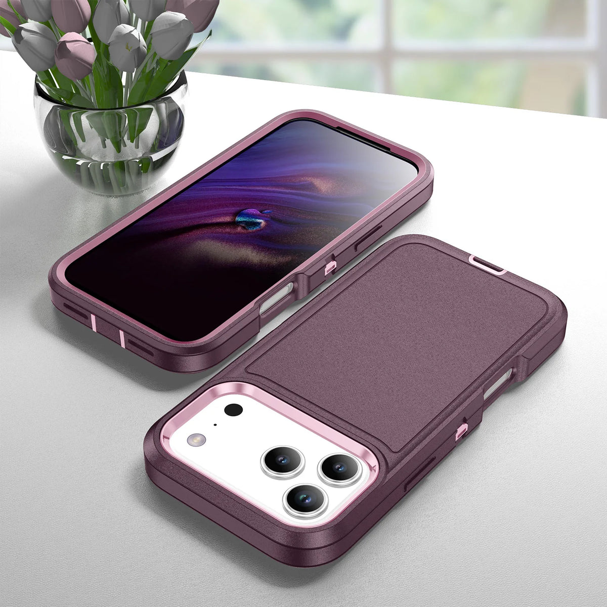 3 in 1 Heavy Armor Defend Phone Case For iPhone 18 17 Air 16 15 14 Plus 13 12 Pro Max Hard Plastic Frame TPU Back Cover