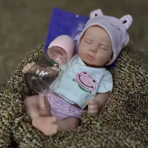 33cm Can Open Mouth Painted Solid Silicone LouLou Bebe Reborn Girl and Boy Washable Newborn Baby Dolls For Kid's Gift