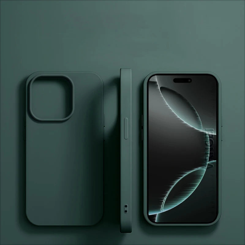 Original Liquid Silicone Phone Case For APPLE iPhone 11 13 12 14 15 16 Pro Max Plus 16E Cases Shockproof Protective Back Cover