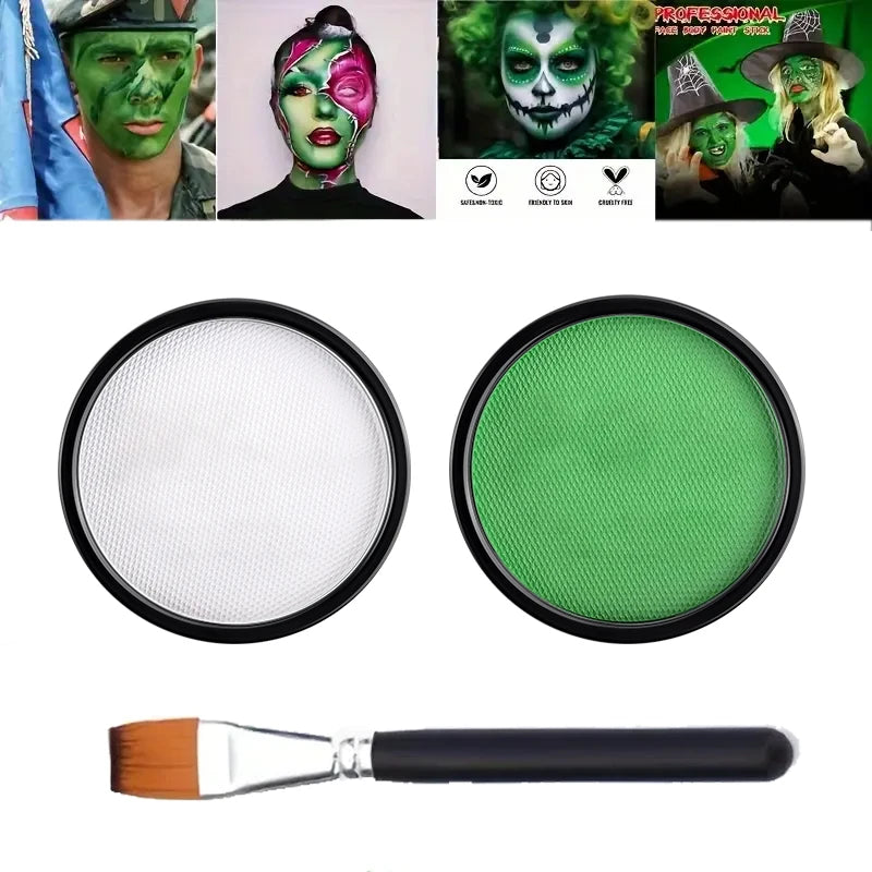 30G Water Monochromatic Face Body Painting Palette Halloween Festive Washable Face and Body Paint Makeup Costume Body Partie