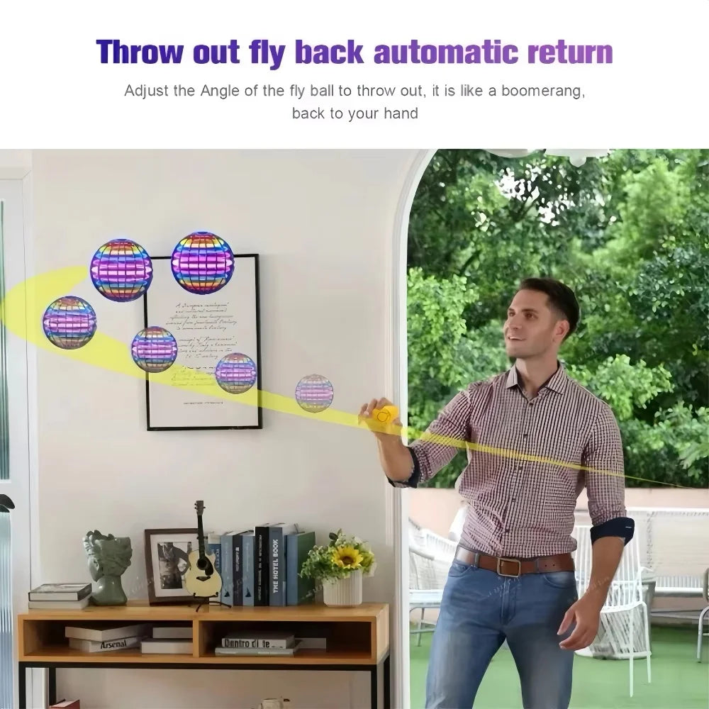 Flying Ball Toy 2025 Hand Controlled Boomerang Hover Ball Toys Fidget Flying Spinner with Magic Lights