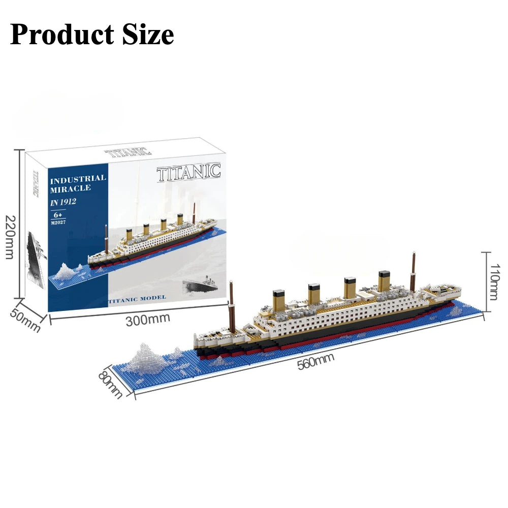 Titanic Model Cruise Ship Building Blocks MOC Boat DIY Classical Bricks Kit Children Kids Toys Birthday Gift