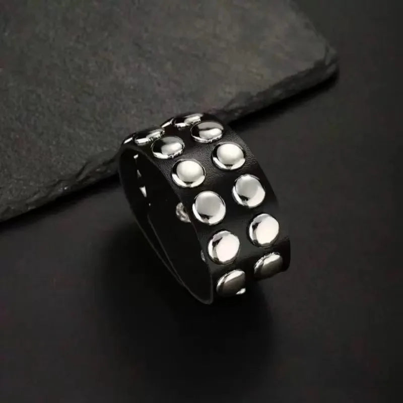 Fashionable Pu Leather Punk Style Rock Band With Personalized Motorcycle Leather Bracelet Suitable For Halloween Gifts