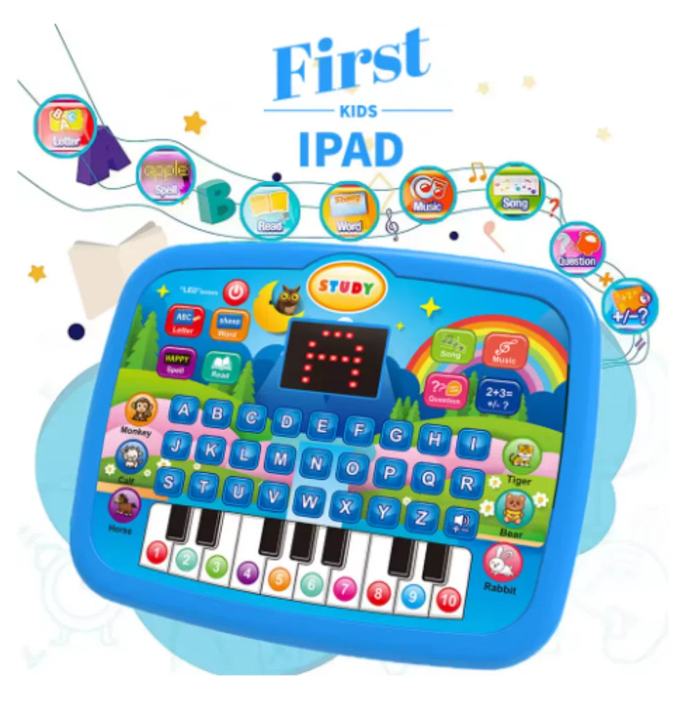 New Mini Simulation Laptop Early Learning Machine With LED Display Musical Kids Educational Toy Available In Purple And Blue Siz