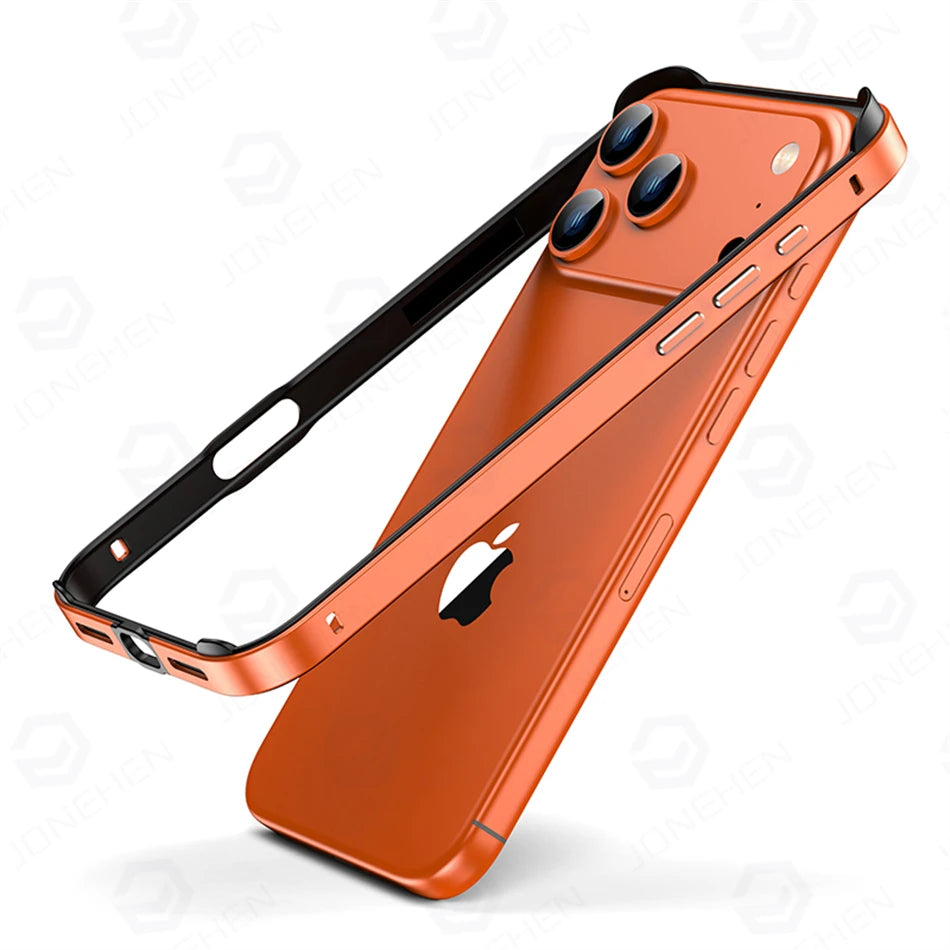 Light Hybrid Silicone Frame Aluminum Metal Case For iPhone 18 17 16 15 14 13 Pro Max Air Better Heat Bumper Alloy Accessories