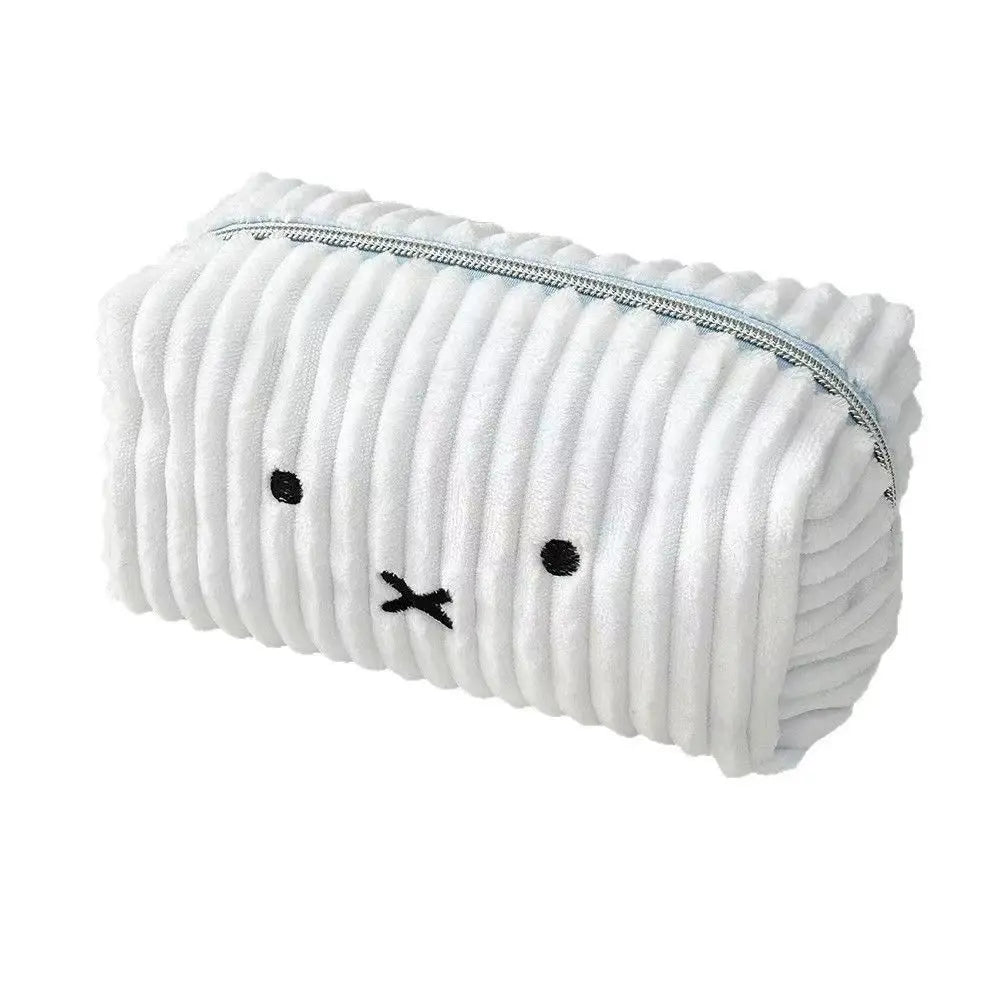 Kawaii Miffy Striped Large Capacity Student Stationery Storage Bag Portable Miffy Cosmetic Bag Makeup Storage Bag Birthday Gifts
