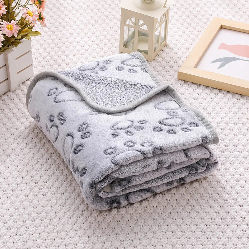 Autumn and Winter Soft Fluffy High Quality Pet Blanket Cute Cartoon Pattern Pet Mat Warm and Comfortable Blanket for Cat Dogs