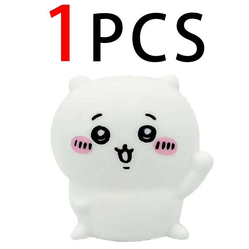 Cute Chikawa Kawaii Bedroom Desktop Decoration Hachiware Usagi Cartoon Vinyl Doll Night Light Luminous Toy Surprise Girl Gifts