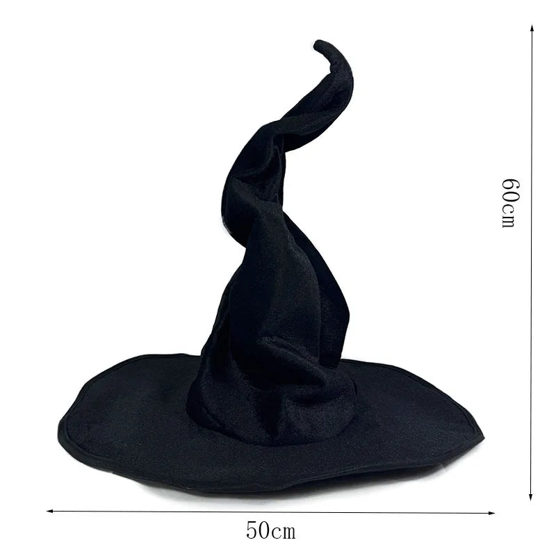 2025 Halloween Witch Hat Velvet Comfortable Witch Hat Black Purple Green Hat for Cosplay Holiday Party Halloween Themed Party
