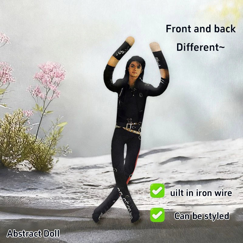 Michael Jackson Plush Doll With Wire Frame Poseable Figure Movable Joints Abstract Toy Fan Collectible Gift Home Decor
