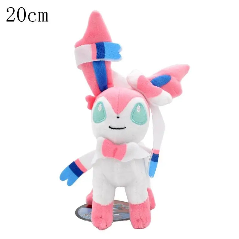 Pokemon Sylveon Plush Anime Cartoon Collectible Figurine Toy Kawaii Eevee Stuffed Doll for Kids and Adults