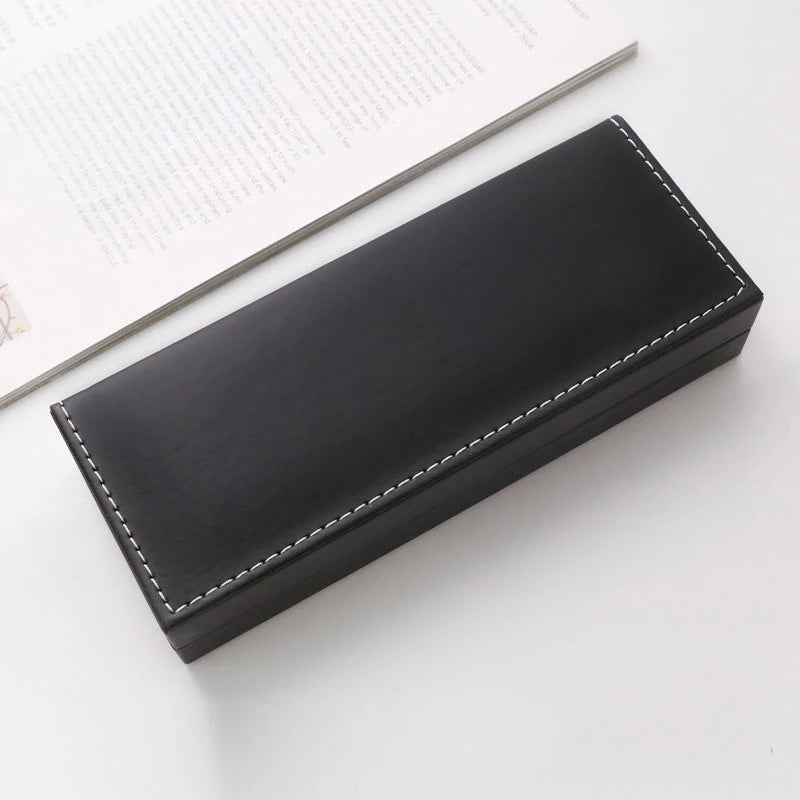 Luxury Fountain Pen Box Gifts PU Leather Business Office Pen Holder for Metal Ballpoint Pencil Case Writing Stationery Supplies