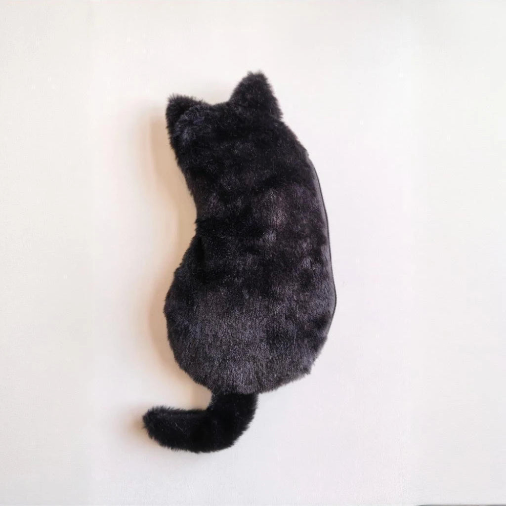 Kawaii Plush cat shaped pen bag with soft touch cute lightweight large capacity stationery storage pen bag multi-purpose storage