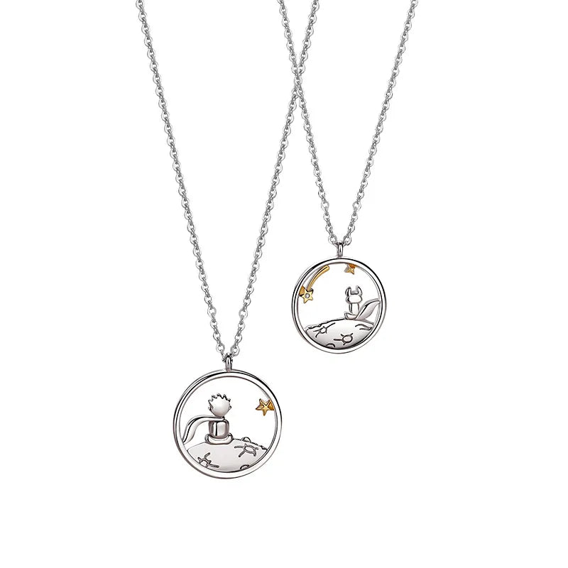 Fashion Cute Prince Little Fox Pendant Necklaces Choker Couple Necklaces Pendants Women Jewelry Accessories Valentine's Day Gift