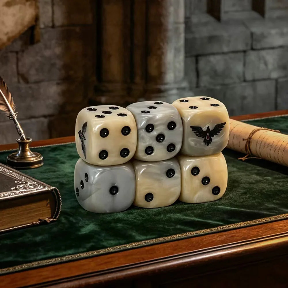 6Pcs Light Shadow D6 Dice Set Polyhedral RPG Dice for Tabletop Role Playing Games Family Game Night Party Supplies Halloween Chr