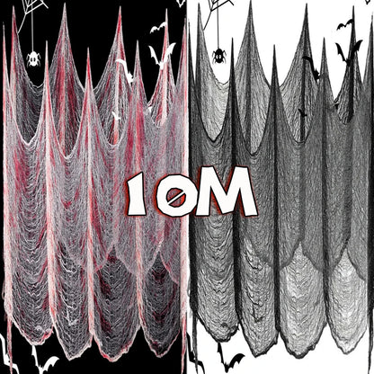 Halloween Bloody Creepy Gauze Cloth Large Black Gauze Spooky Blood Fabric Cloth for Halloween Party Home Outdoor Yard Decoration