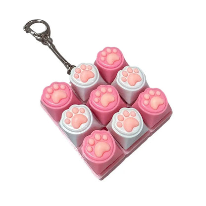 Keyboard Fidget Toys LED Crystal Keycap Keychain Stress Relief Fingertip Gadget Decompression Toys Clicker Fidget Toy