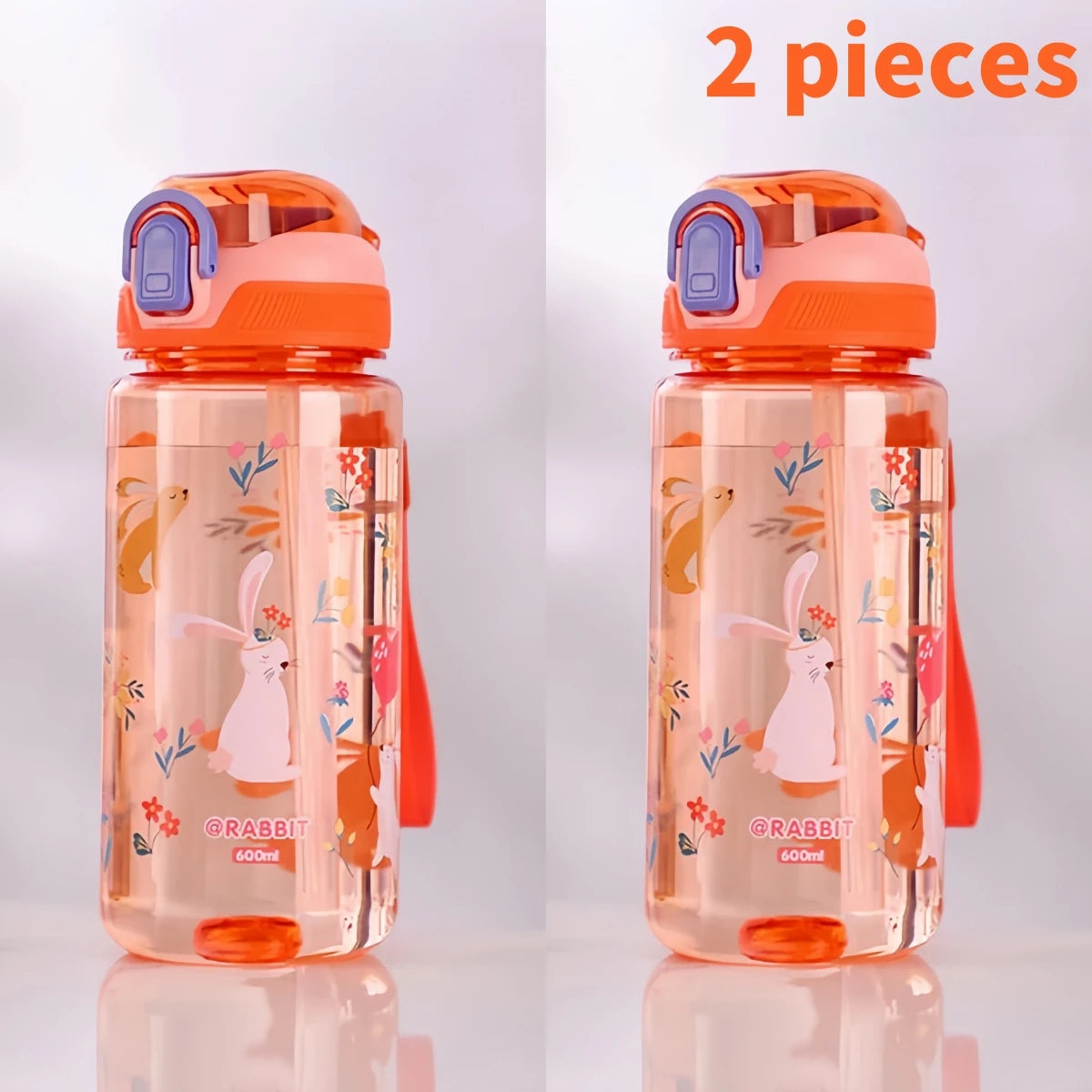 600ml Dinosaur Water Bottle For Kids Water Sippy Cup With Silicone Straw Leakproof Plastic Water Bottles Summer Kids Water Cup