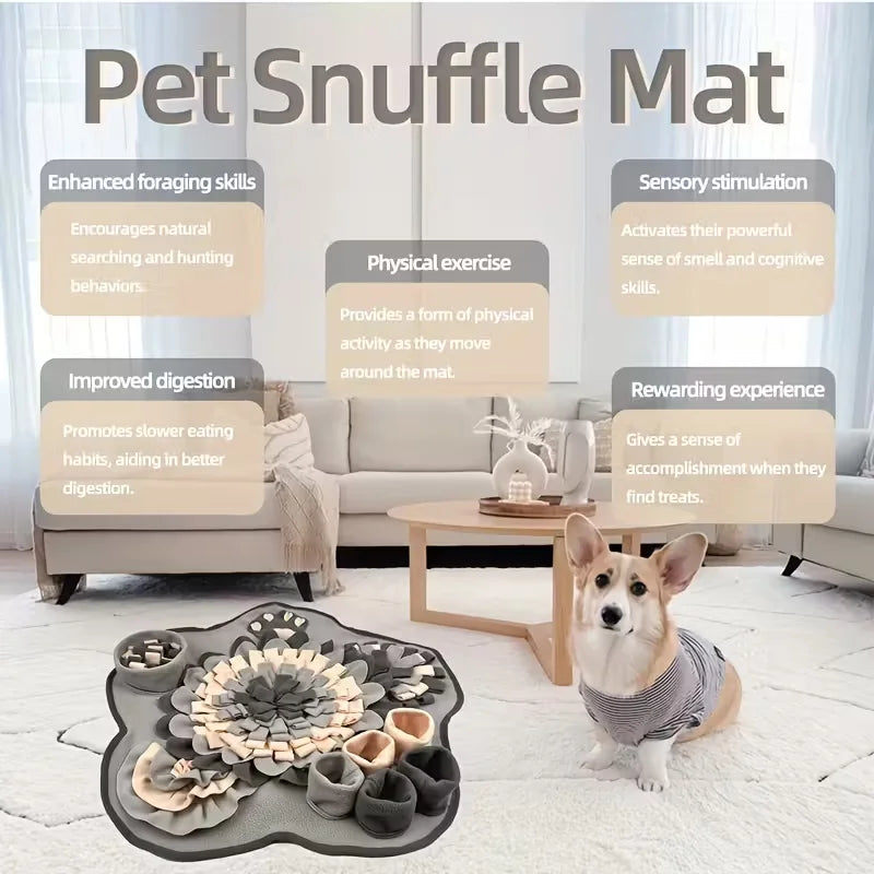 [Interactive Snuffle Mat] Durable Polyester KM-P Interactive Snuffle Mat for Dogs - Slow Feeder & Foraging Skill Toy