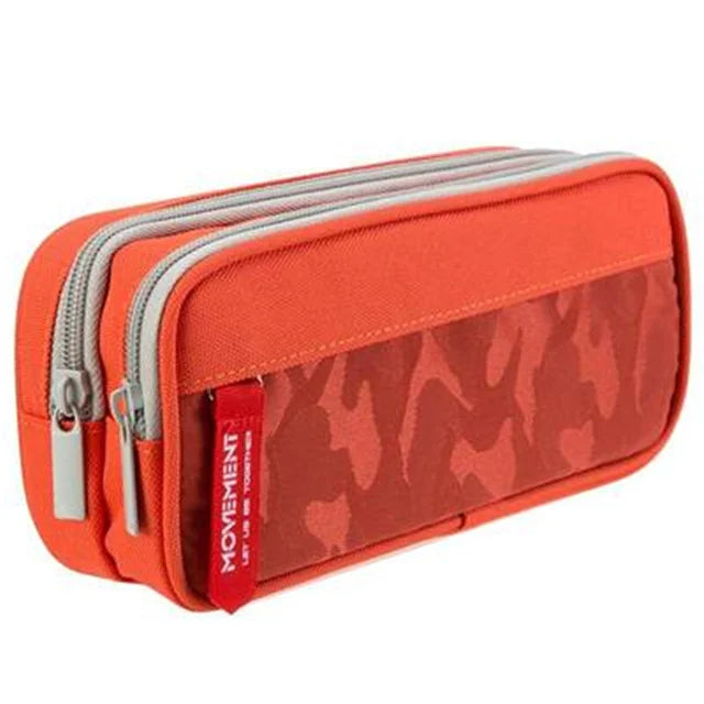 Double zipper camouflage canvas pencil case Boys pencil bag School stationery bag Student pen case School supplies storage bags