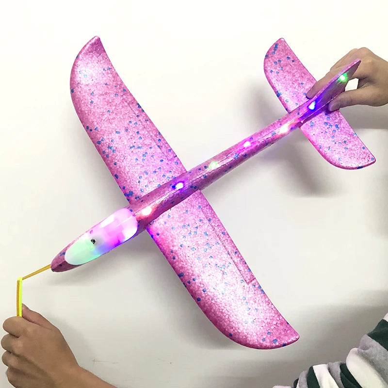 50/33CM Big Flash Glider Foam Plane Hand Throw Light Inertial LED AirPlane Outdoor Launch Fun of Kids Toys for Children Boy Gift