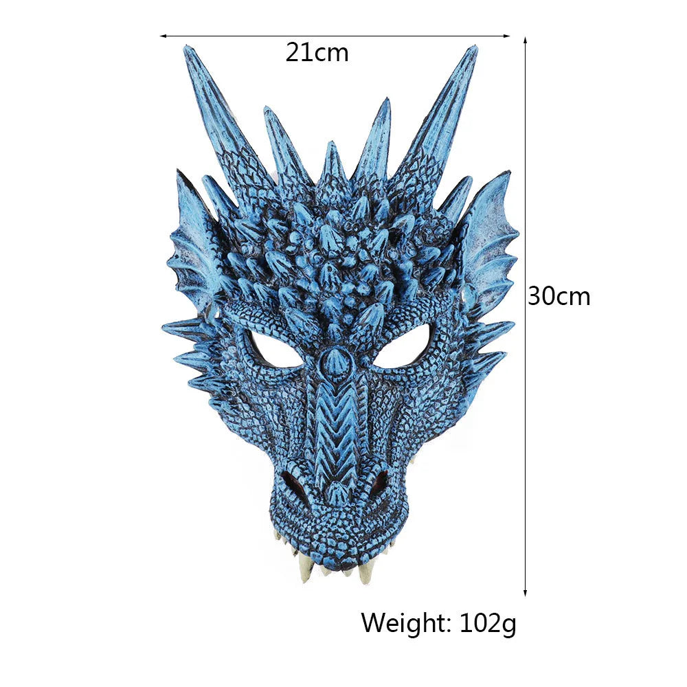 Halloween Dragon Mask PU Foaming 3D Animal Dragon Mask Halloween Carnival Party Cosplay Dragon Scary Mask Monster Mask