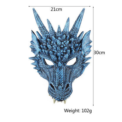Halloween Dragon Mask PU Foaming 3D Animal Dragon Mask Halloween Carnival Party Cosplay Dragon Scary Mask Monster Mask