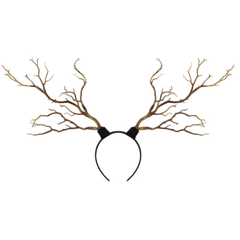 Christmas Party Reindeer Antlers Lovely Headband Cosplay Hairband Women Deer Horn Tree Branch Halloween Hair Hoop Headband