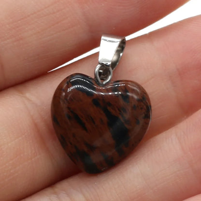 1pc Yachu Crystal Natural Stone Heart-shaped Semi-precious Stones Pendant For Make DIY Trendy Bracelet Necklace Size 16x16mm