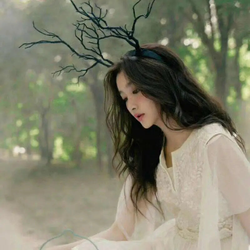 Christmas Party Reindeer Antlers Lovely Headband Cosplay Hairband Women Deer Horn Tree Branch Halloween Hair Hoop Headband