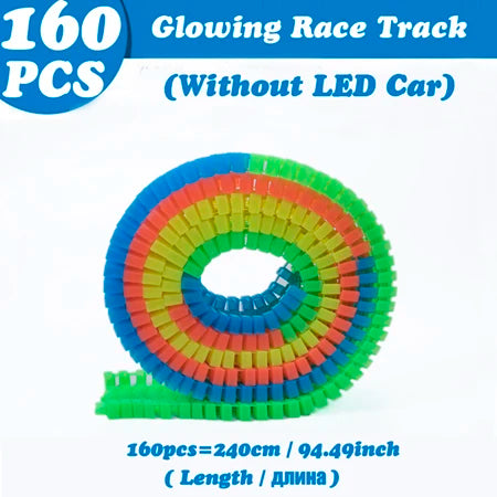 Magical Glowing Race Track Car Toy Vehicle LED Light Electronics Car Tracks Toy Parts Car for Children Boys Gilrs Birthday Gift