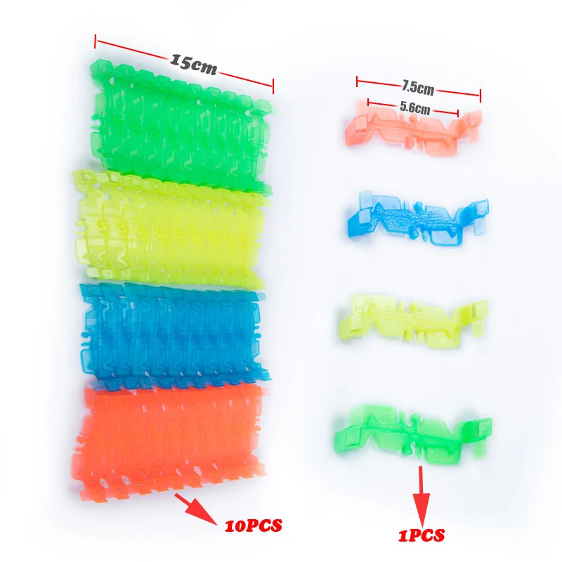 Magical Glowing Race Track Car Toy Vehicle LED Light Electronics Car Tracks Toy Parts Car for Children Boys Gilrs Birthday Gift