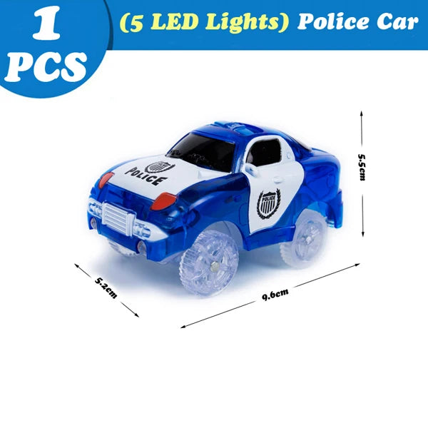 Magical Glowing Race Track Car Toy Vehicle LED Light Electronics Car Tracks Toy Parts Car for Children Boys Gilrs Birthday Gift
