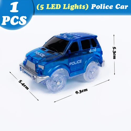 Magical Glowing Race Track Car Toy Vehicle LED Light Electronics Car Tracks Toy Parts Car for Children Boys Gilrs Birthday Gift