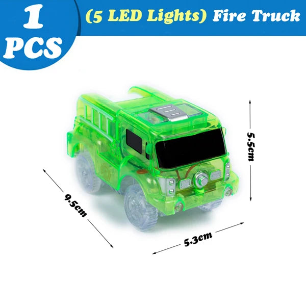 Magical Glowing Race Track Car Toy Vehicle LED Light Electronics Car Tracks Toy Parts Car for Children Boys Gilrs Birthday Gift