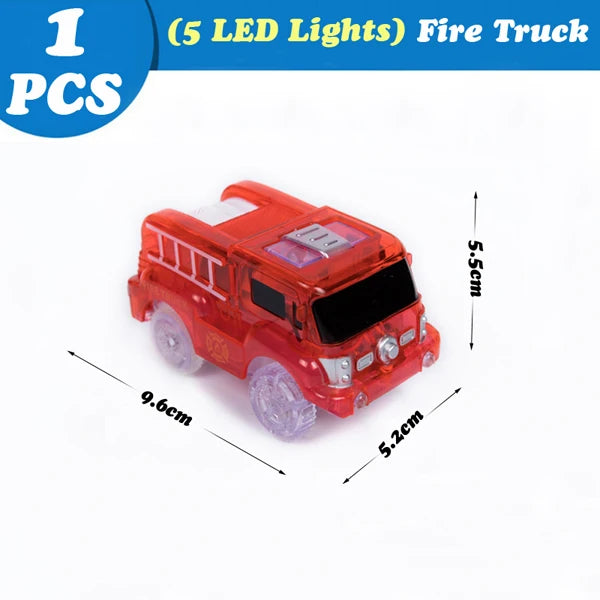 Magical Glowing Race Track Car Toy Vehicle LED Light Electronics Car Tracks Toy Parts Car for Children Boys Gilrs Birthday Gift