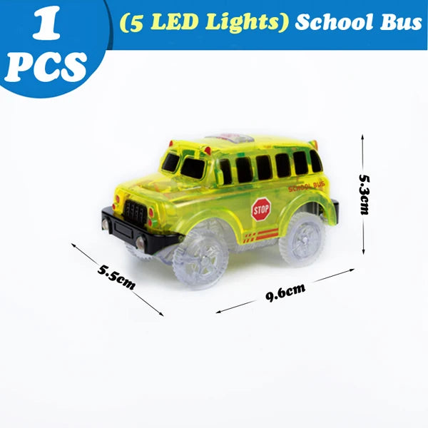 Magical Glowing Race Track Car Toy Vehicle LED Light Electronics Car Tracks Toy Parts Car for Children Boys Gilrs Birthday Gift