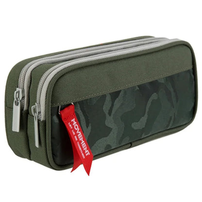 Double zipper camouflage canvas pencil case Boys pencil bag School stationery bag Student pen case School supplies storage bags
