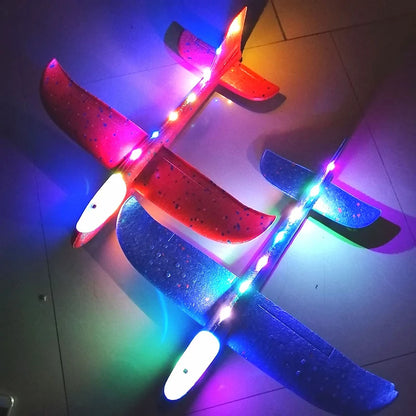 50/33CM Big Flash Glider Foam Plane Hand Throw Light Inertial LED AirPlane Outdoor Launch Fun of Kids Toys for Children Boy Gift