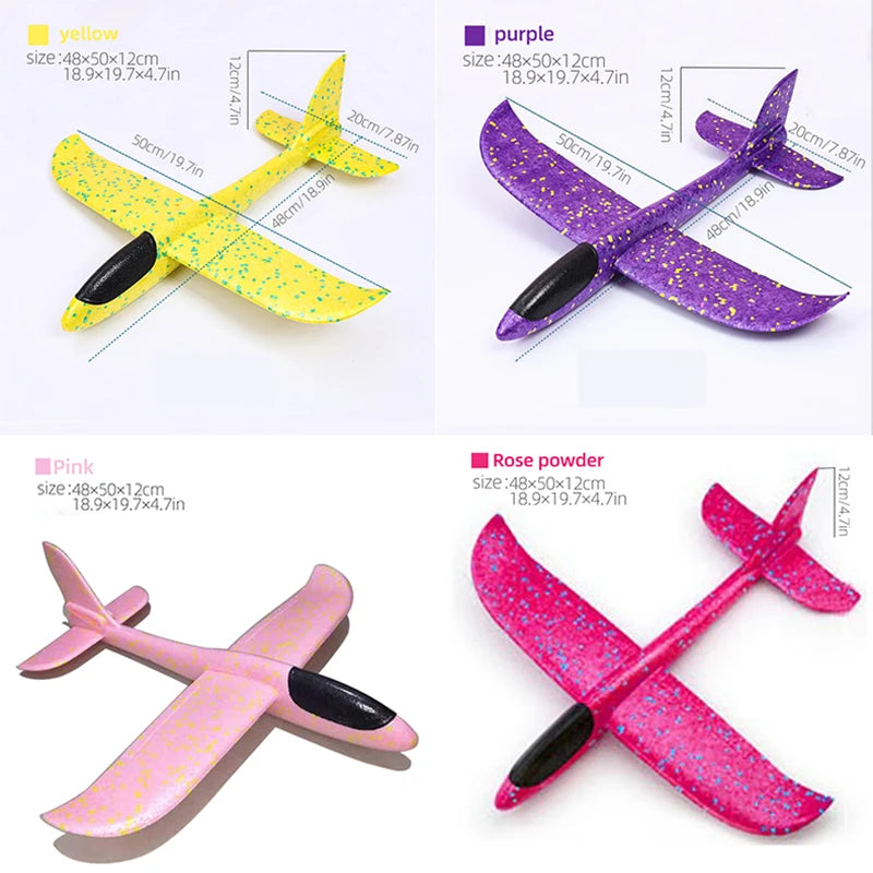 50/33CM Big Flash Glider Foam Plane Hand Throw Light Inertial LED AirPlane Outdoor Launch Fun of Kids Toys for Children Boy Gift