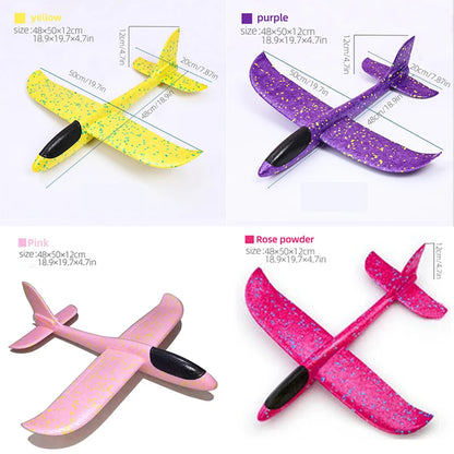 50/33CM Big Flash Glider Foam Plane Hand Throw Light Inertial LED AirPlane Outdoor Launch Fun of Kids Toys for Children Boy Gift