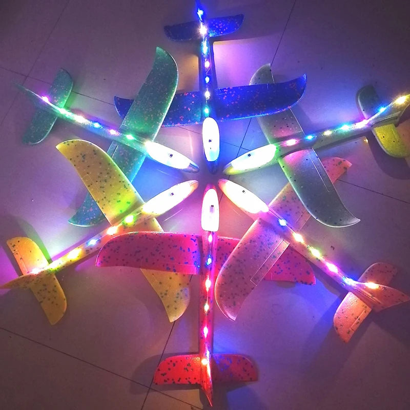 50/33CM Big Flash Glider Foam Plane Hand Throw Light Inertial LED AirPlane Outdoor Launch Fun of Kids Toys for Children Boy Gift