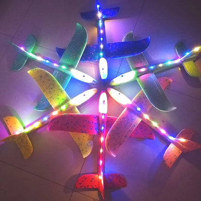 50/33CM Big Flash Glider Foam Plane Hand Throw Light Inertial LED AirPlane Outdoor Launch Fun of Kids Toys for Children Boy Gift