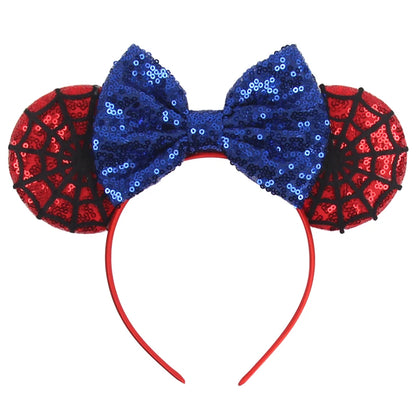 2023 Mouse Ears Headband For Kids Adult Halloween Spider Sequins Bow Hairband Festival Party Cospaly DIY Hair Accessories