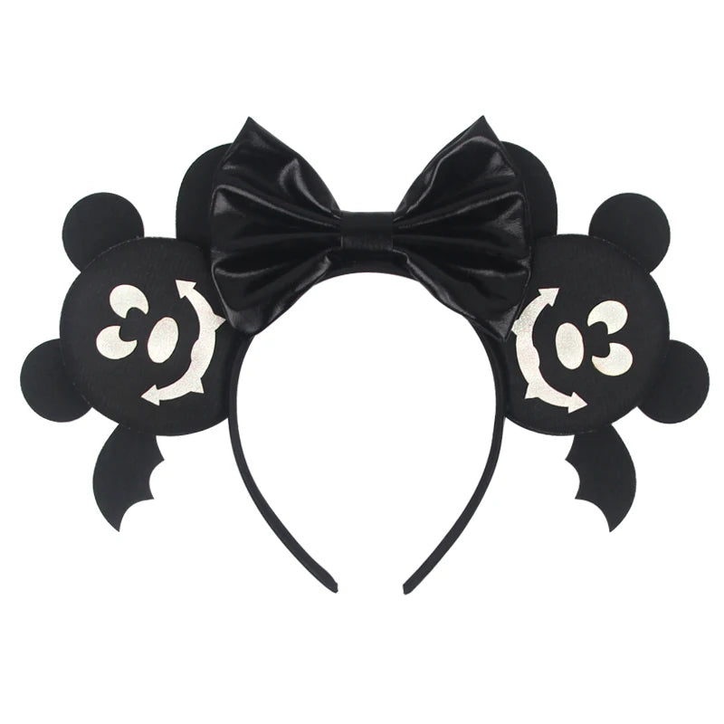 2024 Halloween Mouse Ears Headband Sequins Bow Hairband For Women Featival Party DIY Hair Accessories Boutique