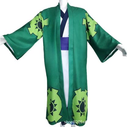 Fantasia Wano Country Roronoa Of Zoro Cosplay Kimono Anime Pirate Disfraz Costume Men Male Halloween Carnival Party Clothes