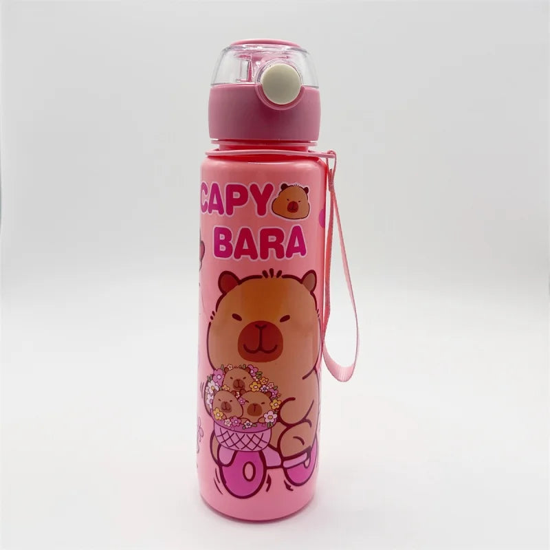 700ml Leak-Proof Durable Water Bottle Cute Capybara Water Cup with Carry Strap Portable for Sports Fitness BPA Free Perfect Gift